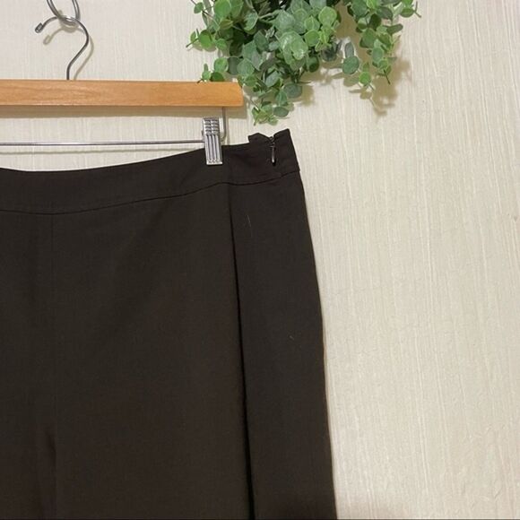 Talbots · 16W · Dress Stretch Wide-Leg Trousers · Brown · Side-Zip Slacks - Picture 2 of 7